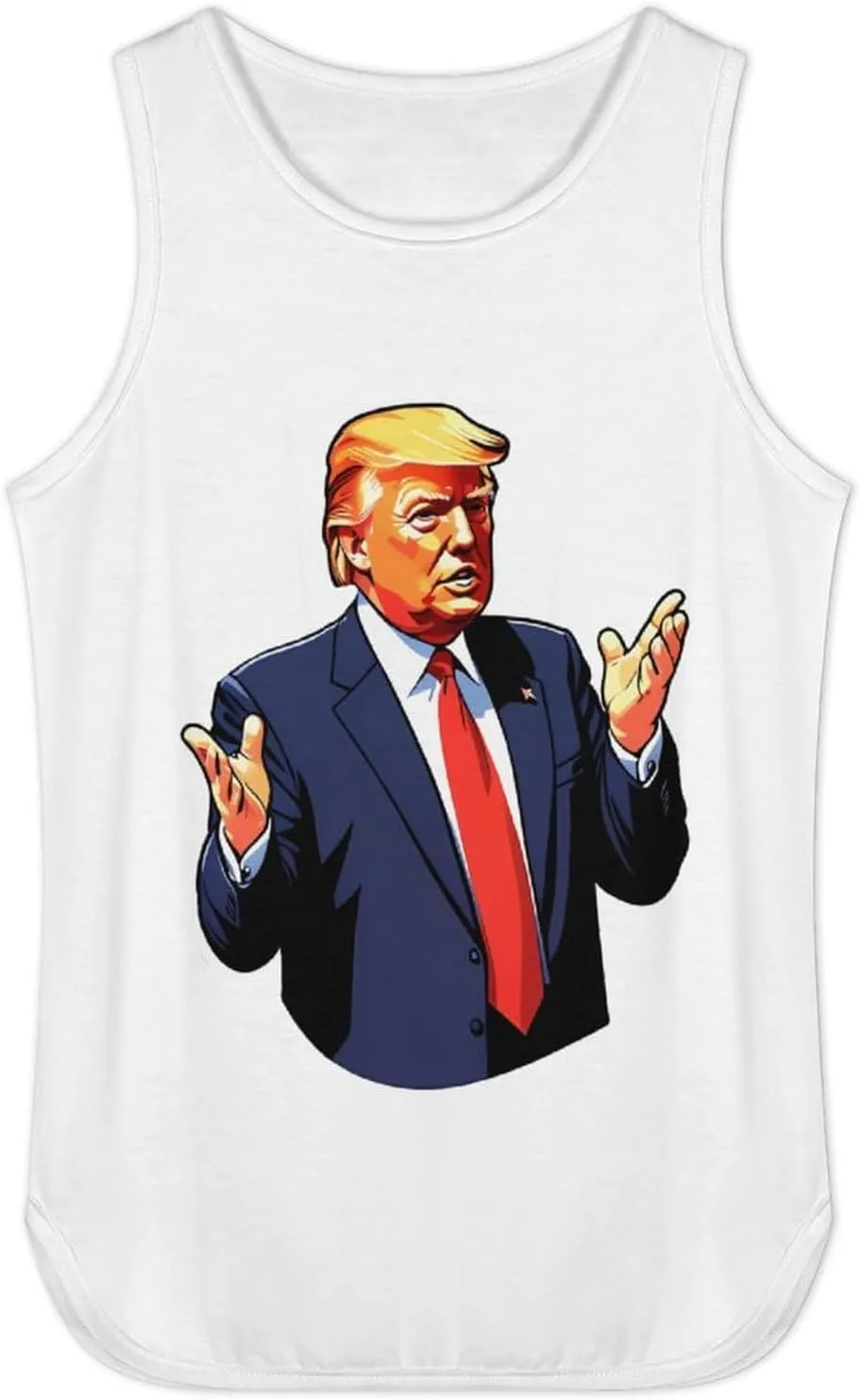 Mens Workout Tank Tops Trump Gym Loose Fit Sleeveless Shirt Summer Beach Crewneck Breathable Tees