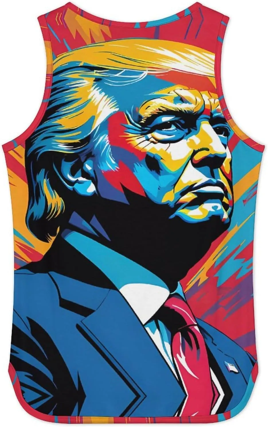 Mens Workout Tank Tops Trump Gym Loose Fit Sleeveless Shirt Summer Beach Crewneck Breathable Tees