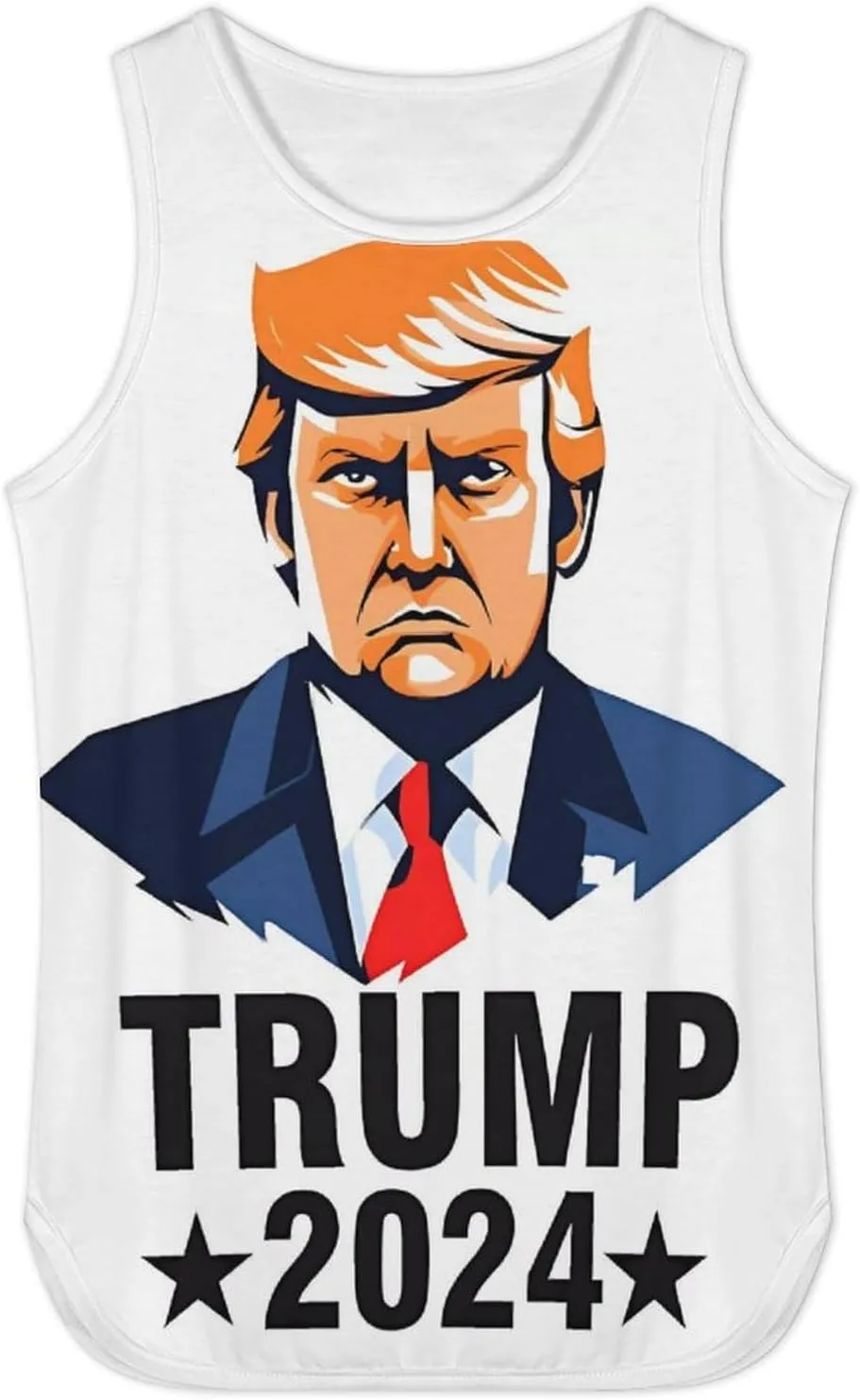 Mens Workout Tank Tops Trump Gym Loose Fit Sleeveless Shirt Summer Beach Crewneck Breathable Tees