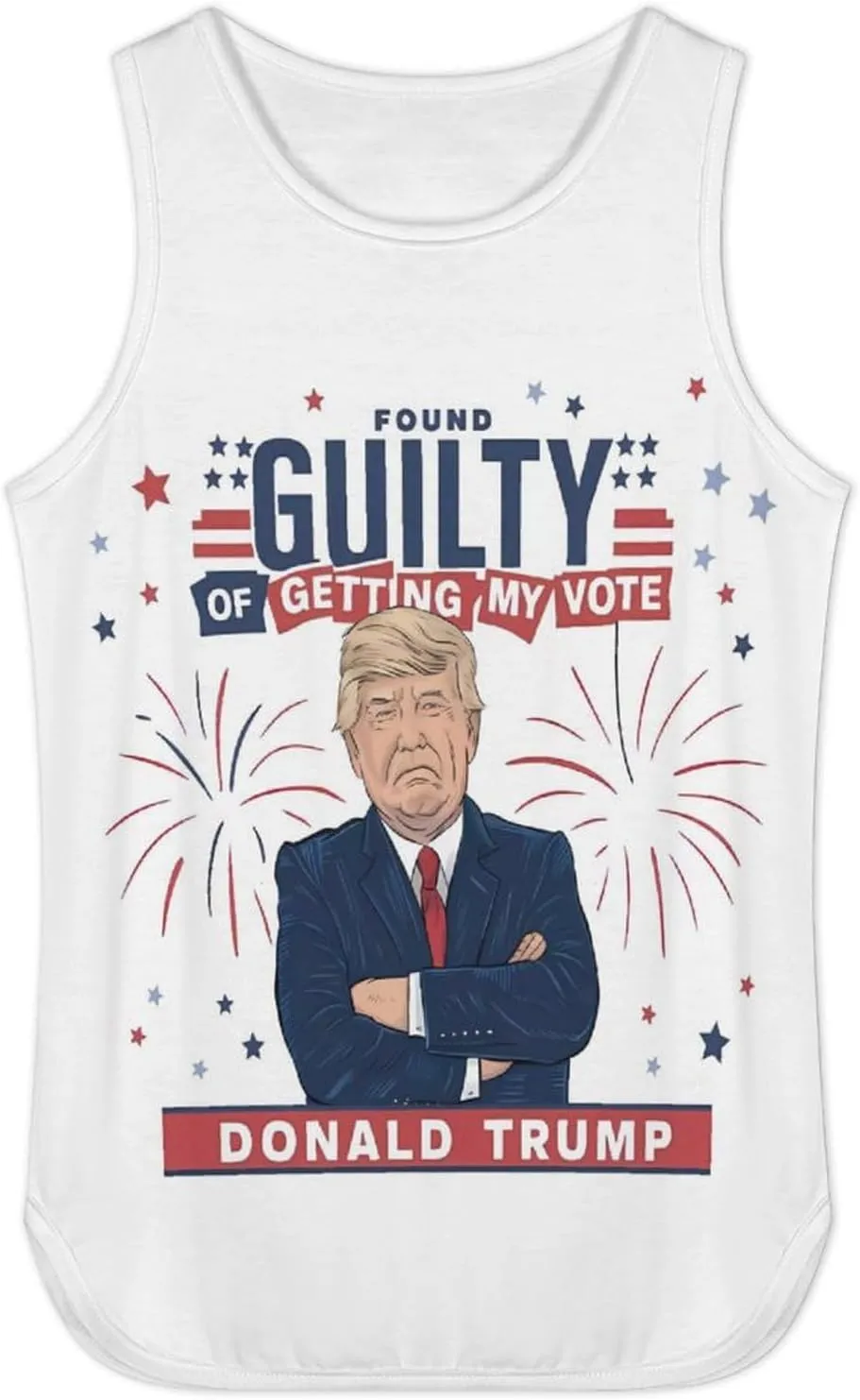 Mens Workout Tank Tops Trump Gym Loose Fit Sleeveless Shirt Summer Beach Crewneck Breathable Tees