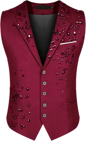 Mnjyihy Men Suit Vest Solid Casual Business Blazer Vests Lightweight Waistcoat Slim Fit Vest For Suit Or Tuxedo