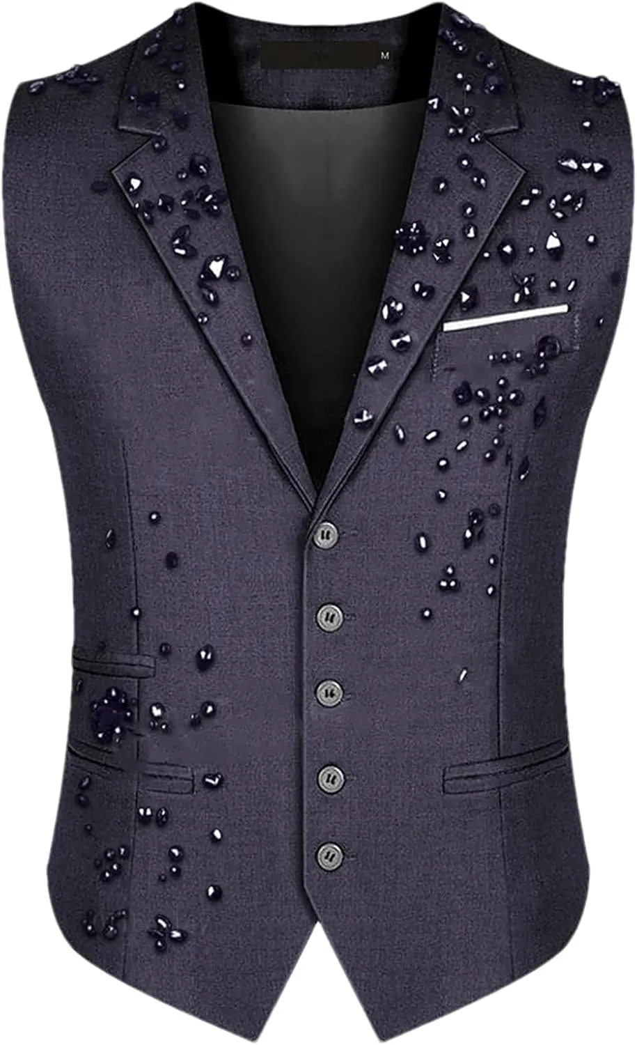 Mnjyihy Men Suit Vest Solid Casual Business Blazer Vests Lightweight Waistcoat Slim Fit Vest For Suit Or Tuxedo