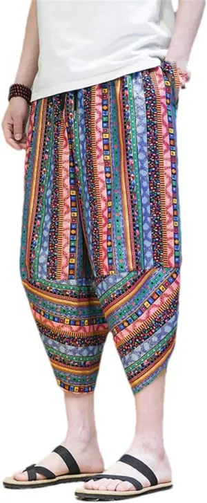 Niiyyjj Summer Men Harem Pants Oversized Man Casual Trousers Elastic Waist Mens Sweatpants Large Size