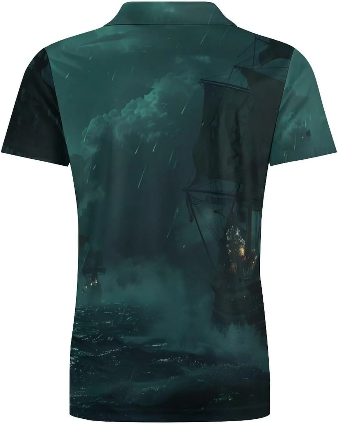 Ocean Ship Classic Polo Shirts for Men Quick Dry Short Sleeve Fit Golf Tees Casual Tops