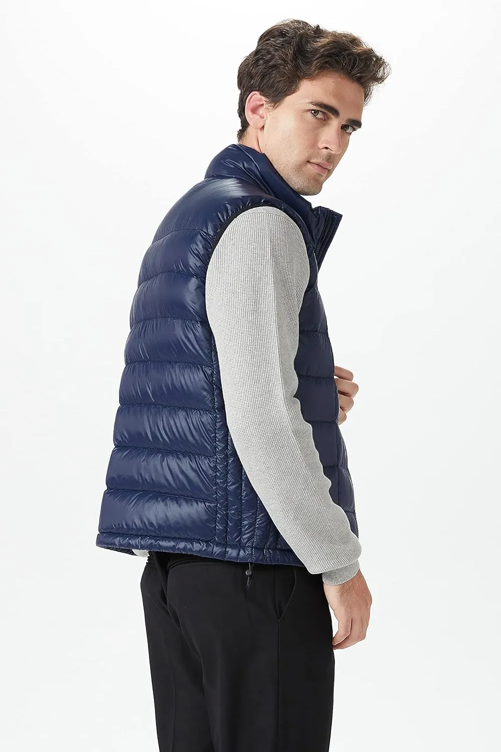 Orolay Men's Ultra Lightweight Down Vests Quilted Packable Winter Vest with Stand Collar