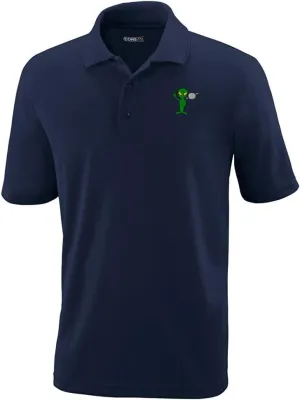 Performance Golf Tees Peace Alien and Saturn Embroidery Polyester Short Sleeves Polo Shirts for Men Navy Large
