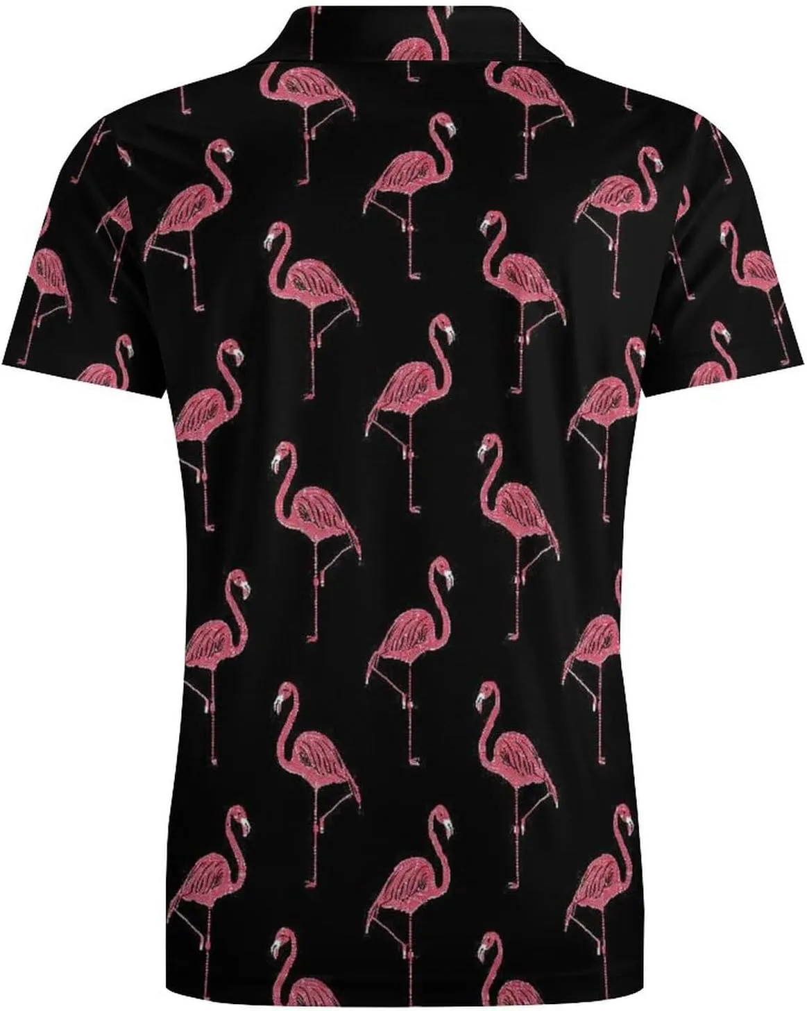 Pink-Flamingo Classic Polo Shirts for Men Quick Dry Short Sleeve Fit Golf Tees Casual Tops