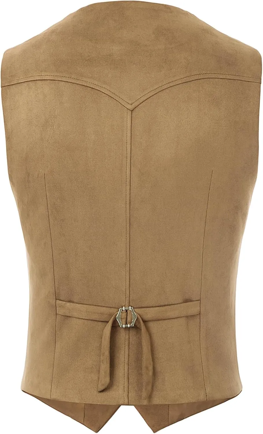 PJ PAUL JONES Men's Western Cowboy Suit Vest Slim Fit Faux Suede Leather Dress Vests Waistcoat for Wedding