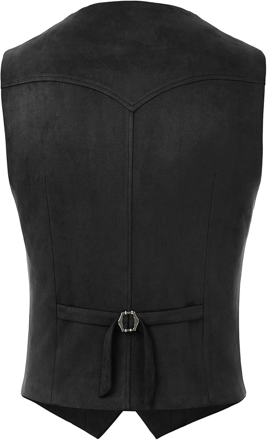 PJ PAUL JONES Men's Western Cowboy Suit Vest Slim Fit Faux Suede Leather Dress Vests Waistcoat for Wedding