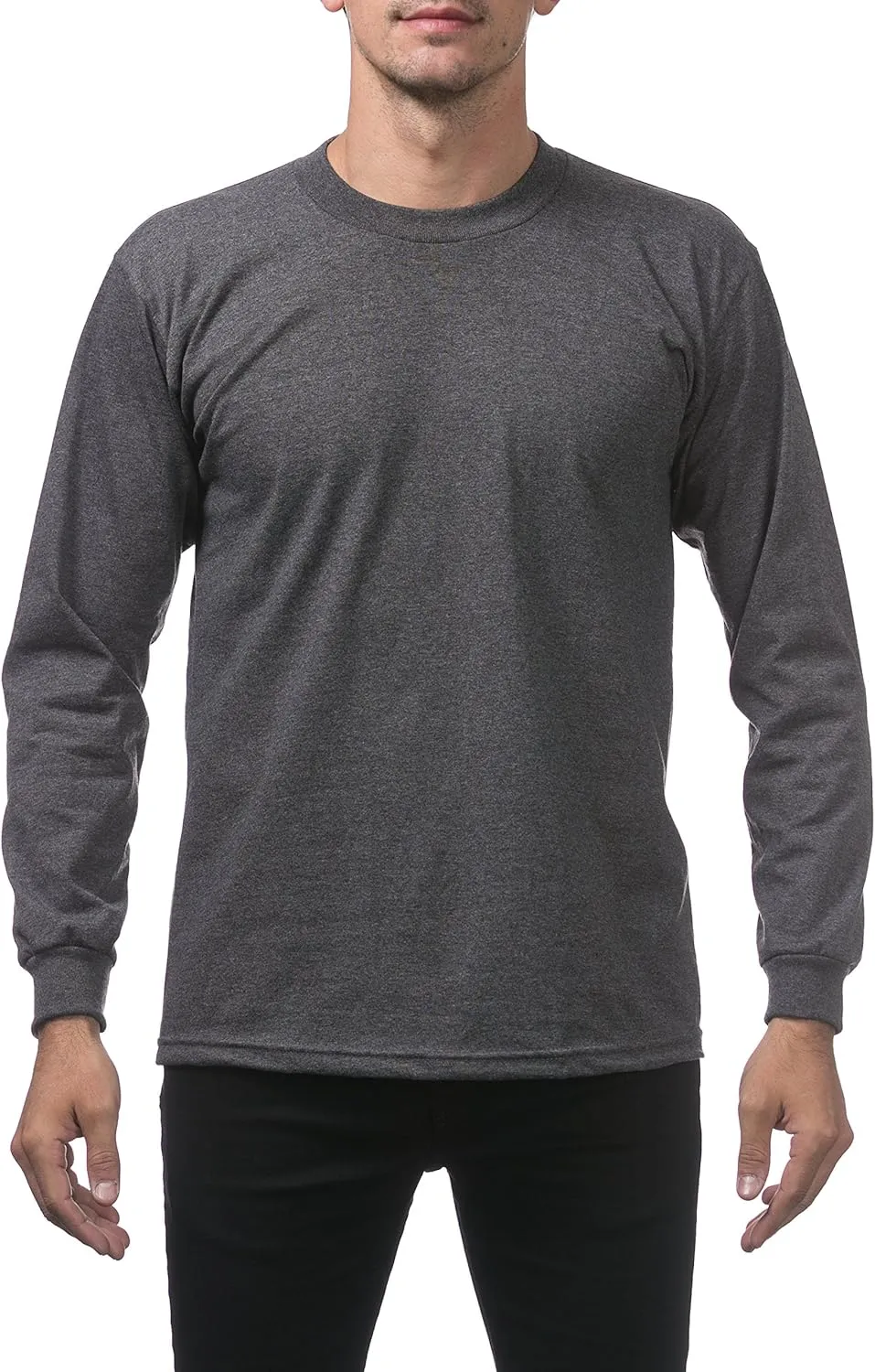 Pro Club Men's 3-Pack Heavyweight Cotton Long Sleeve Crew Neck T-Shirt
