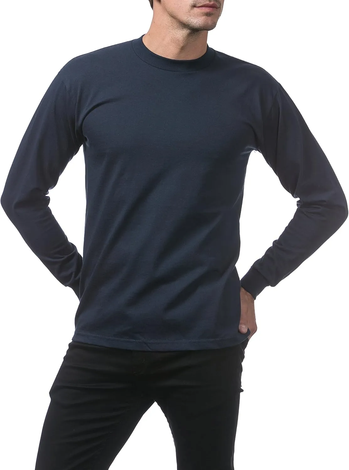 Pro Club Men's 3-Pack Heavyweight Cotton Long Sleeve Crew Neck T-Shirt