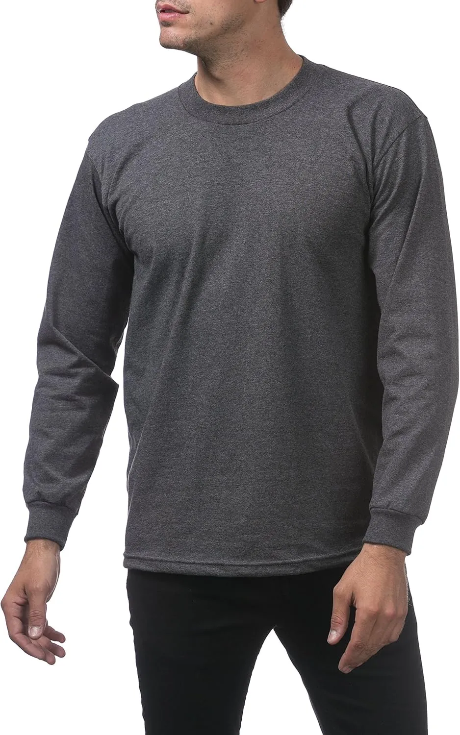 Pro Club Men's 3-Pack Heavyweight Cotton Long Sleeve Crew Neck T-Shirt