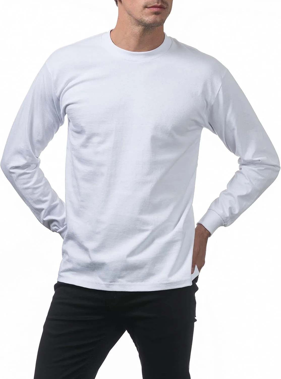 Pro Club Men's 3-Pack Heavyweight Cotton Long Sleeve Crew Neck T-Shirt