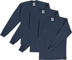 Pro Club Men's 3-Pack Heavyweight Cotton Long Sleeve Crew Neck T-Shirt