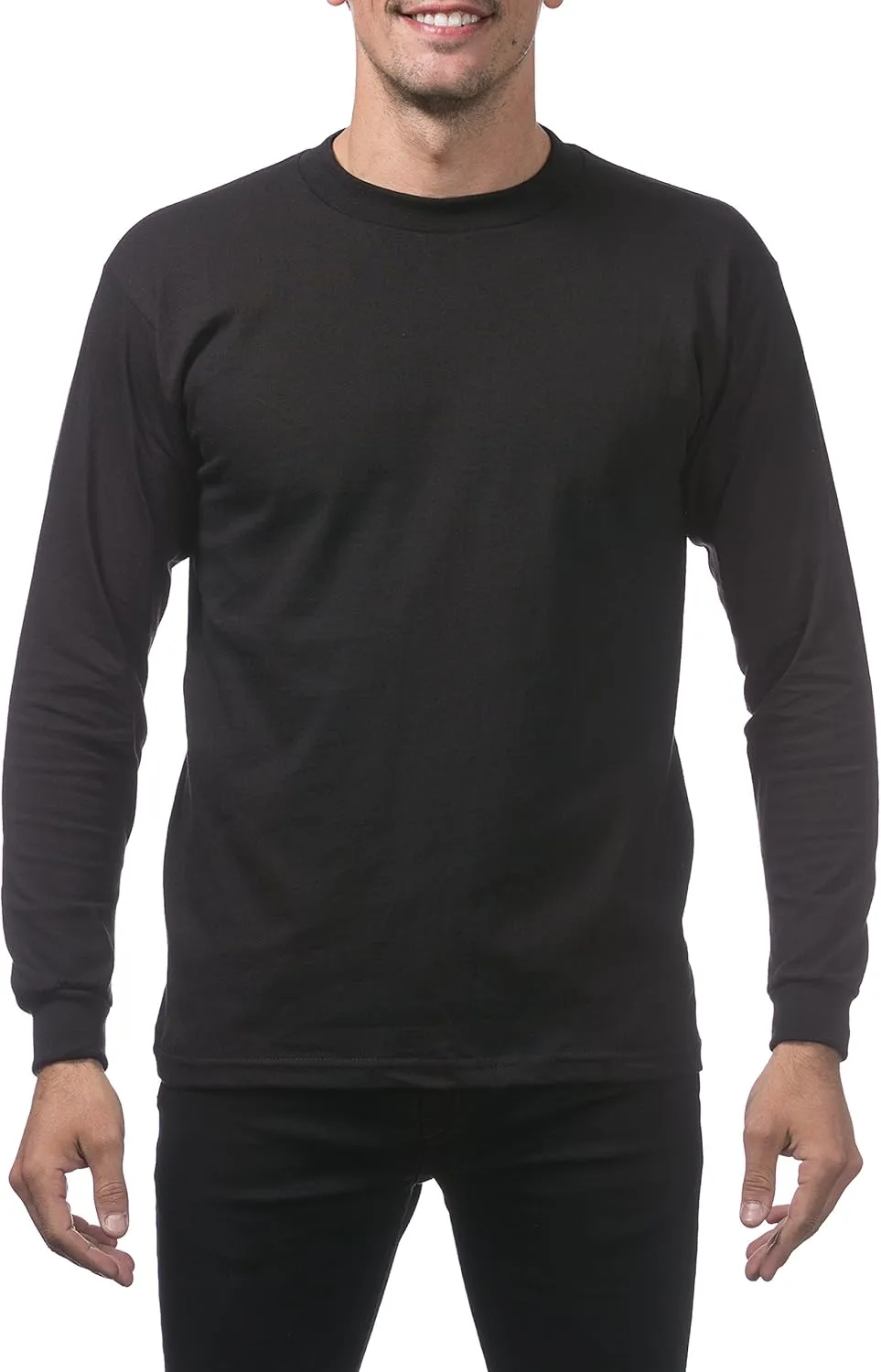 Pro Club Men's 3-Pack Heavyweight Cotton Long Sleeve Crew Neck T-Shirt