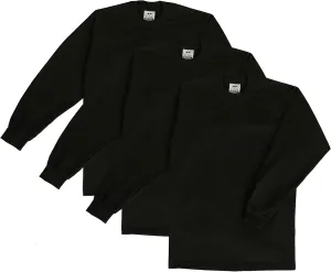 Pro Club Men's 3-Pack Heavyweight Cotton Long Sleeve Crew Neck T-Shirt