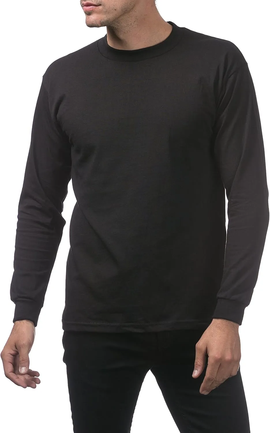 Pro Club Men's 3-Pack Heavyweight Cotton Long Sleeve Crew Neck T-Shirt