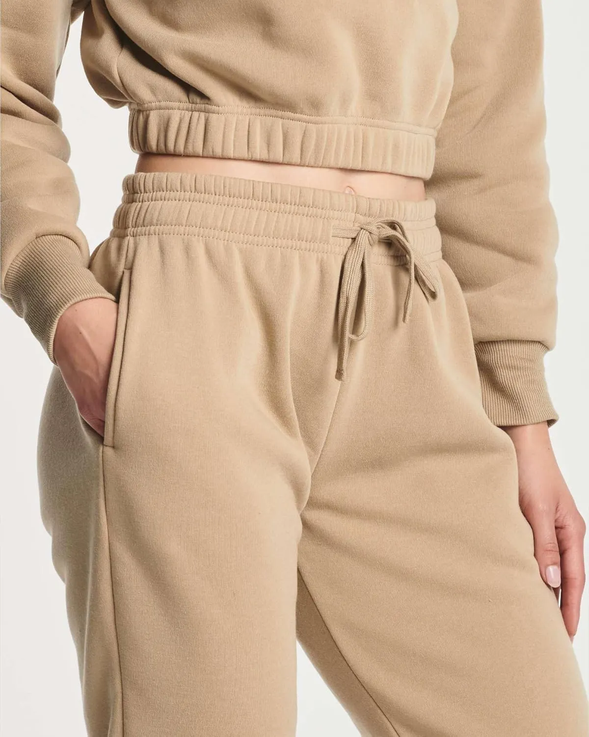 Real Essentials 3 Pack: Women's Fleece Jogger Sweatpants (Available in Plus Size)