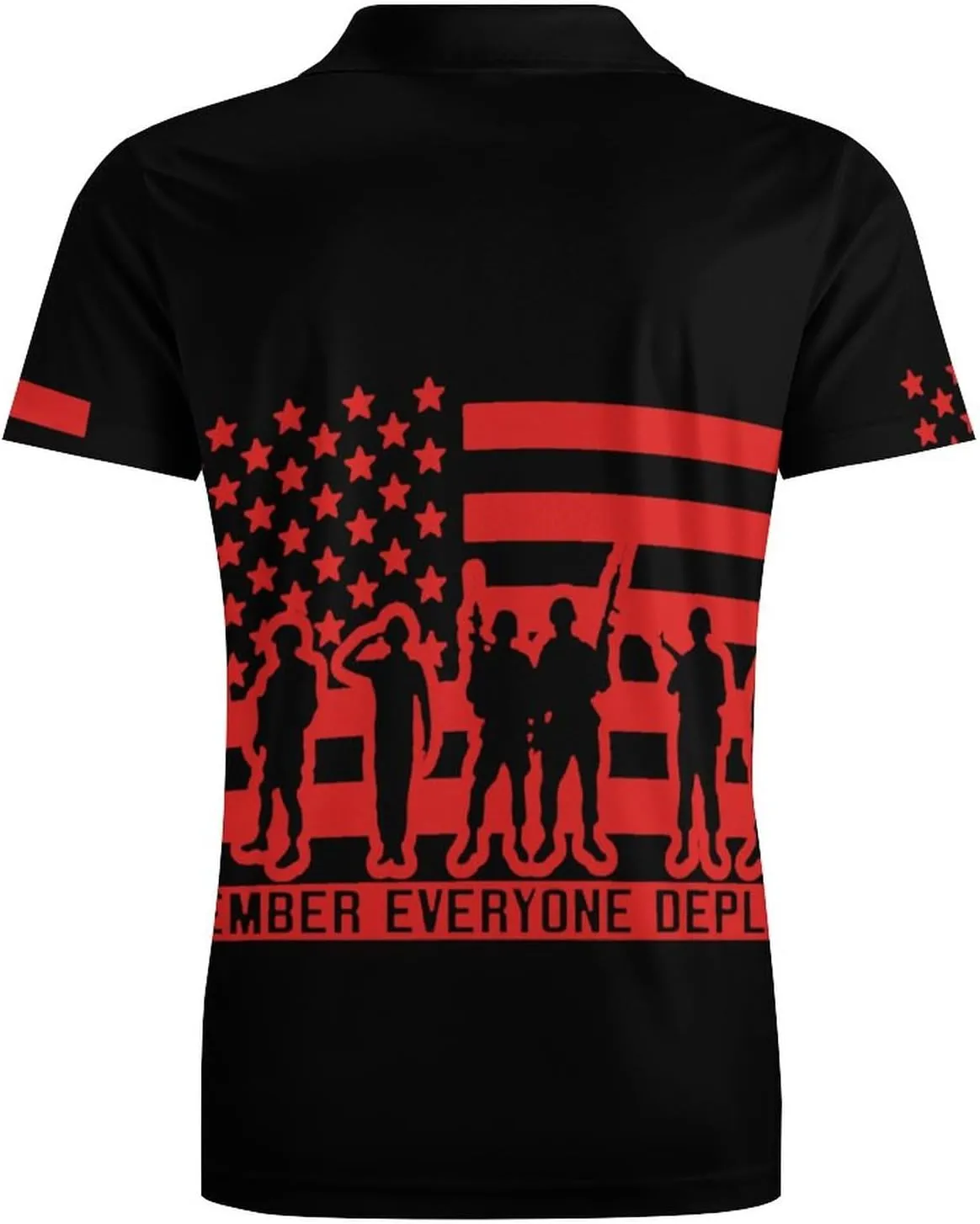 Remember Everyone Deployed Classic Polo Shirts for Men Quick Dry Short Sleeve Fit Golf Tees Casual Tops