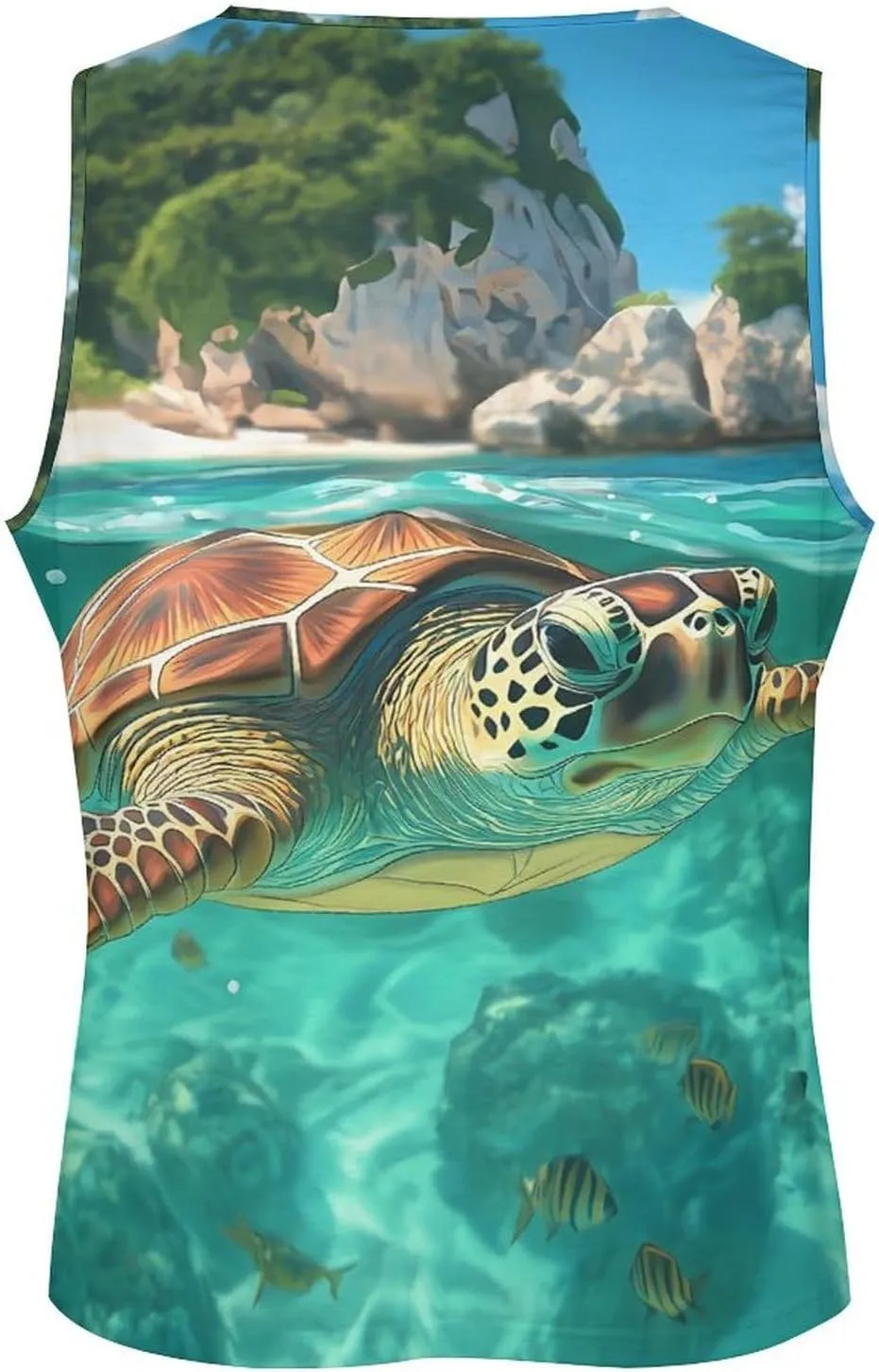 Sea Turtle Ocean Men's Activewear Tank Tops Gym Sleeveless Muscle T Shirts Workout Tees Vest