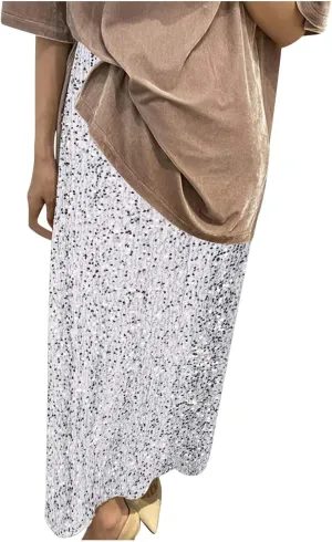 Sequin Party Maxi Skirts for Women High Waisted Plus Size Stretchy Sparkly Skirt Elegant Cocktail Dress
