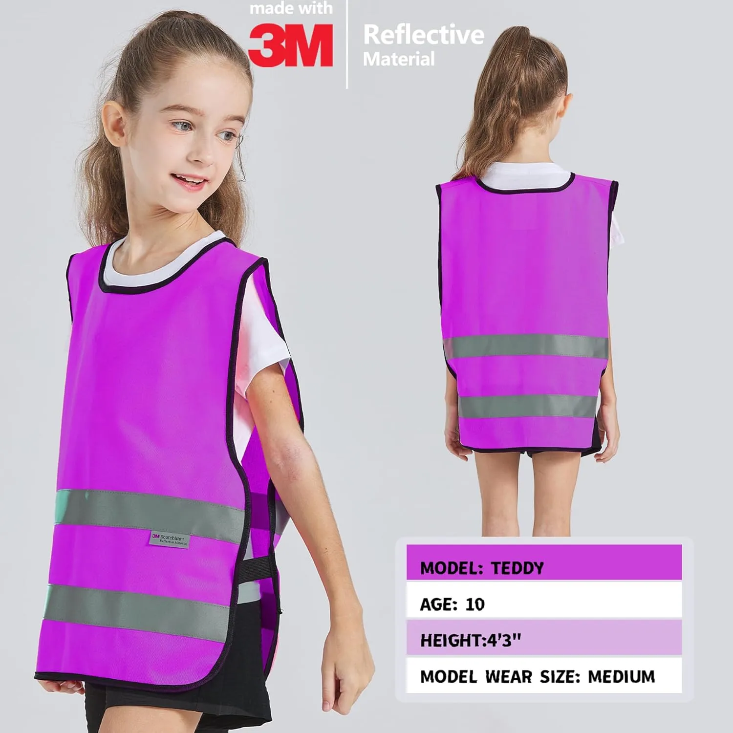 SIFE kids safety vest, made with 3m reflective material, safeguards our young adventurers