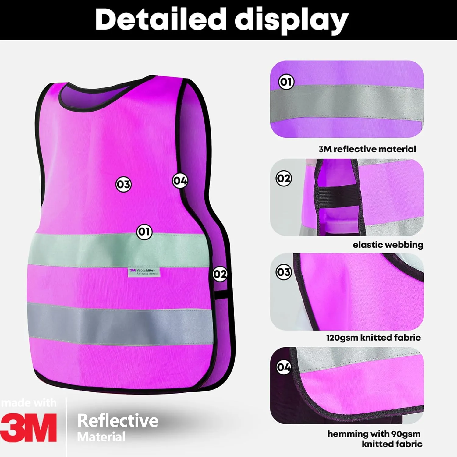 SIFE kids safety vest, made with 3m reflective material, safeguards our young adventurers