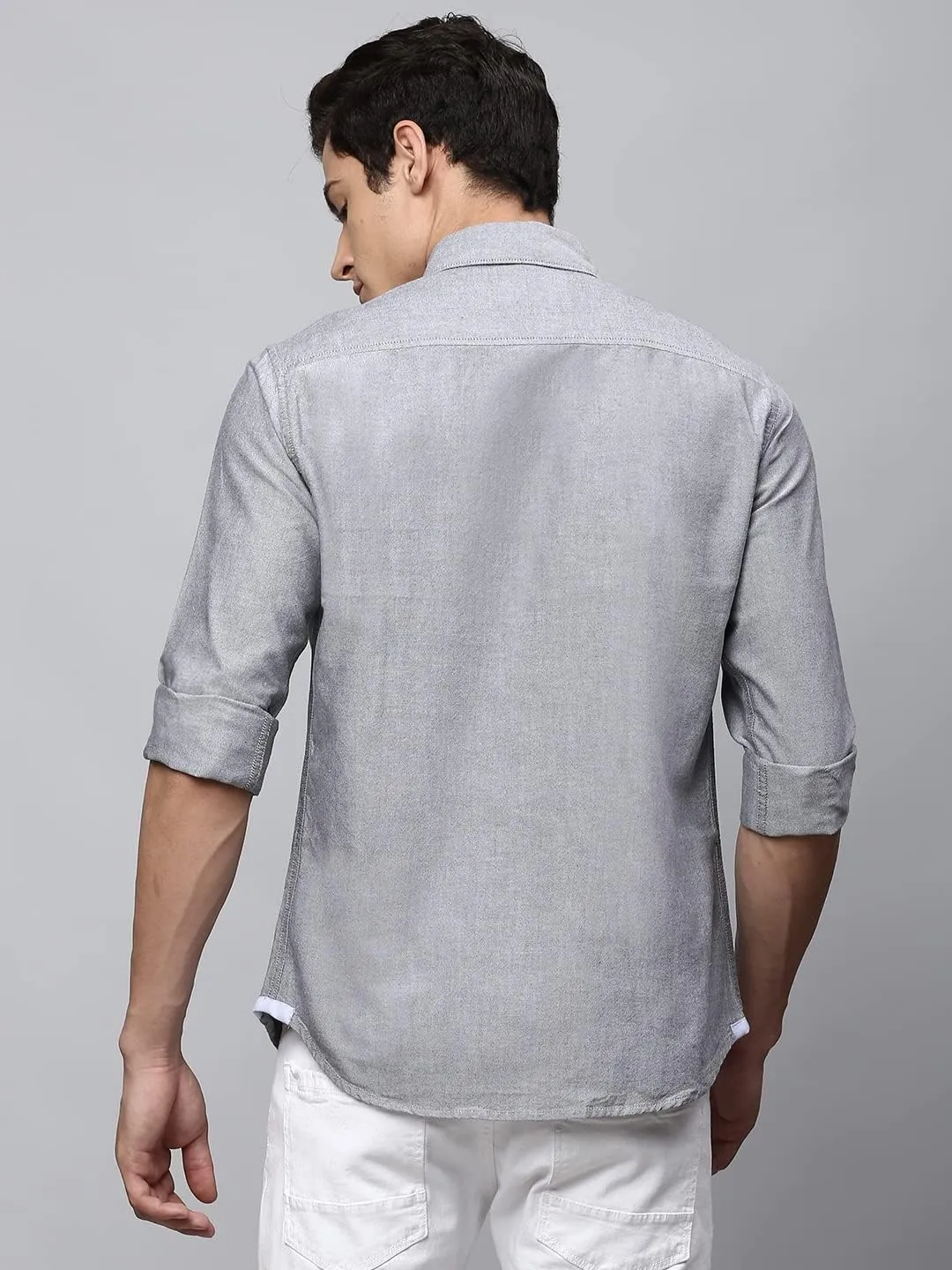 Solid Slim Fit Full Sleeves with Button Down Collar Casual Shirt for Men