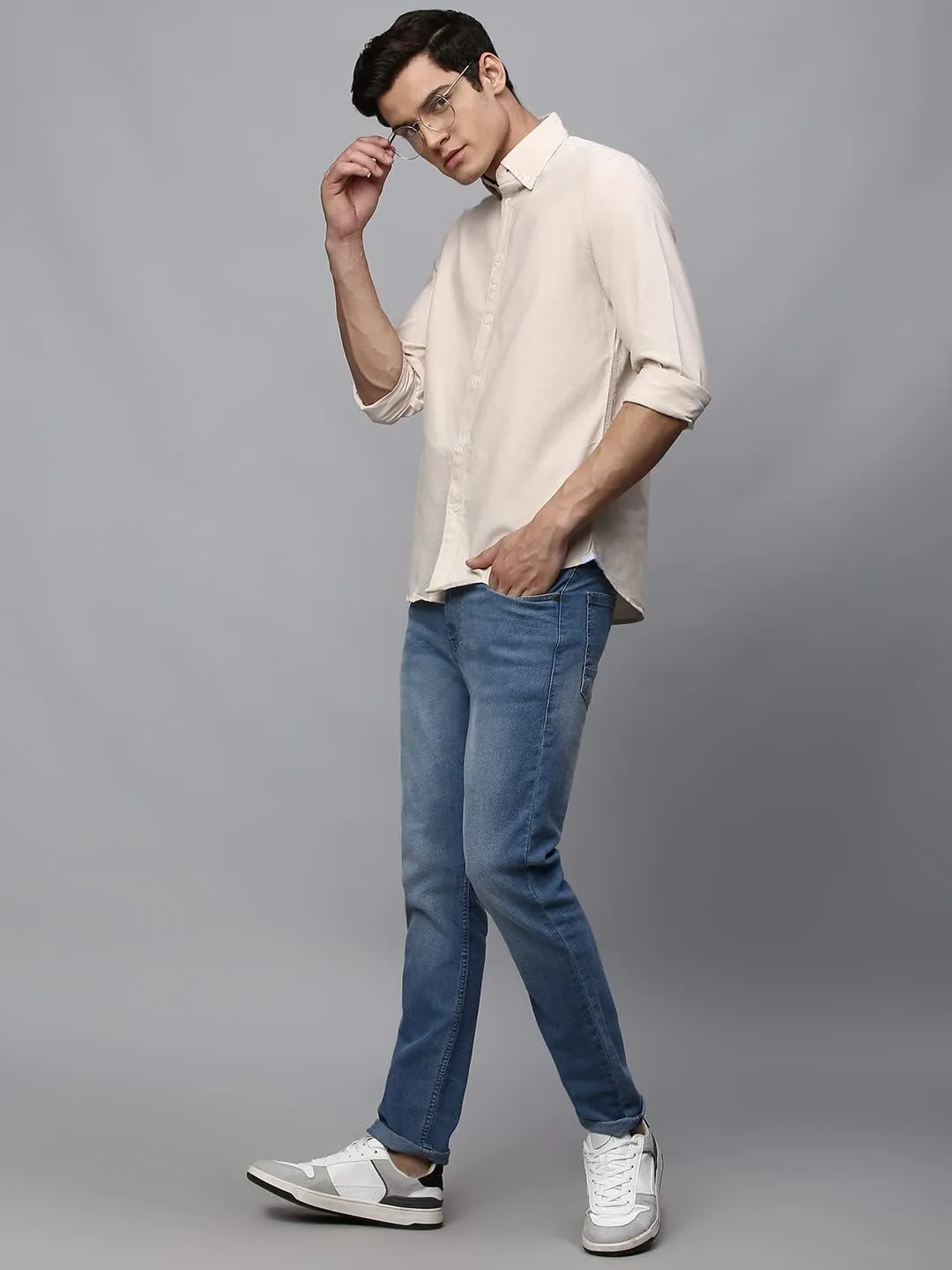 Solid Slim Fit Full Sleeves with Button Down Collar Casual Shirt for Men