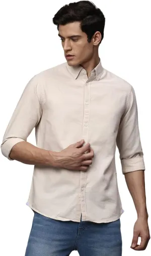 Solid Slim Fit Full Sleeves with Button Down Collar Casual Shirt for Men