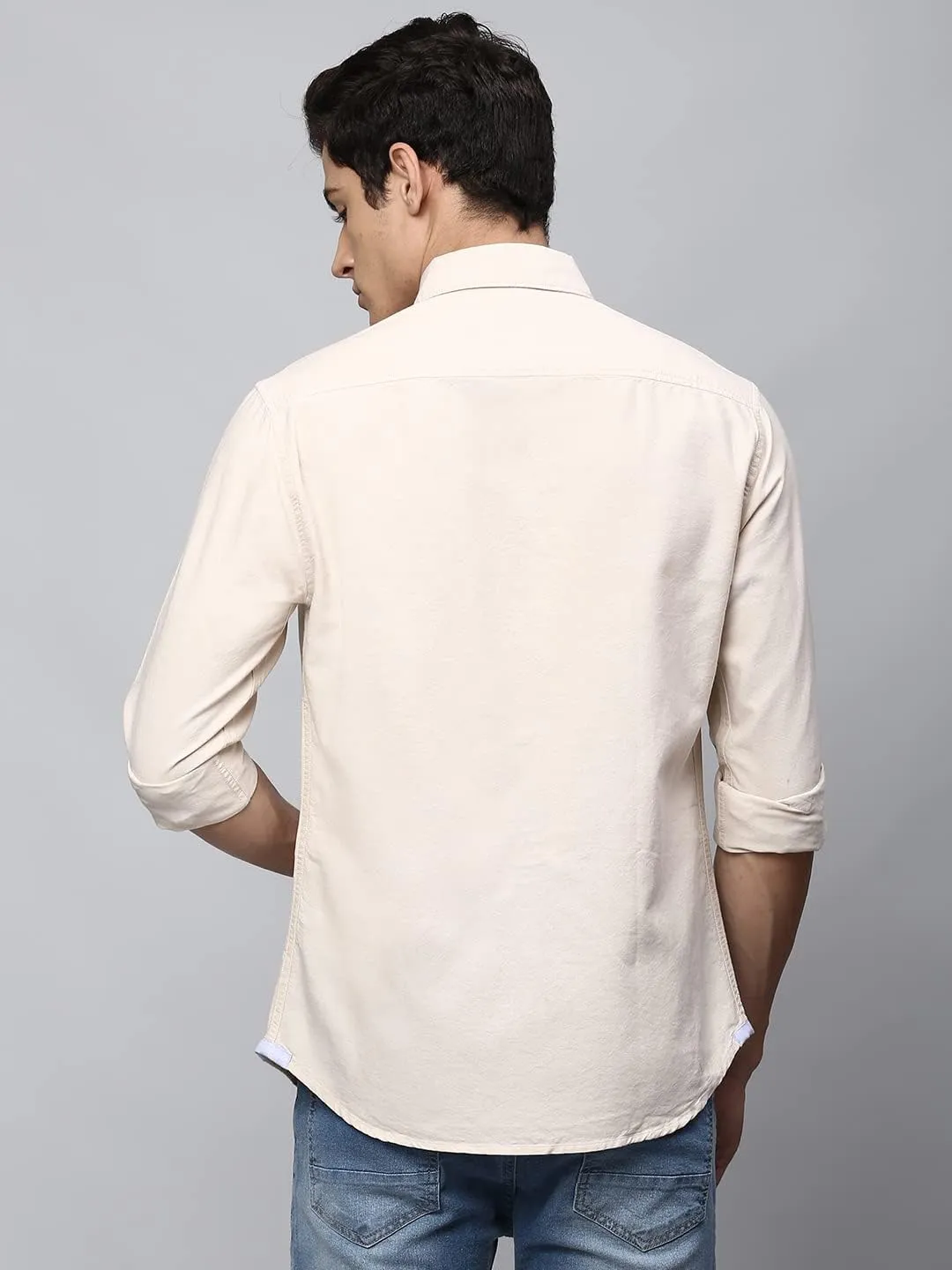 Solid Slim Fit Full Sleeves with Button Down Collar Casual Shirt for Men