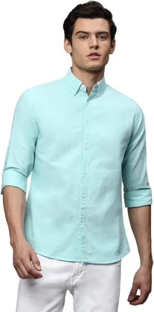Solid Slim Fit Full Sleeves with Button Down Collar Casual Shirt for Men
