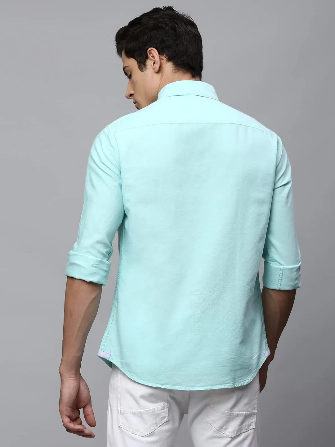 Solid Slim Fit Full Sleeves with Button Down Collar Casual Shirt for Men