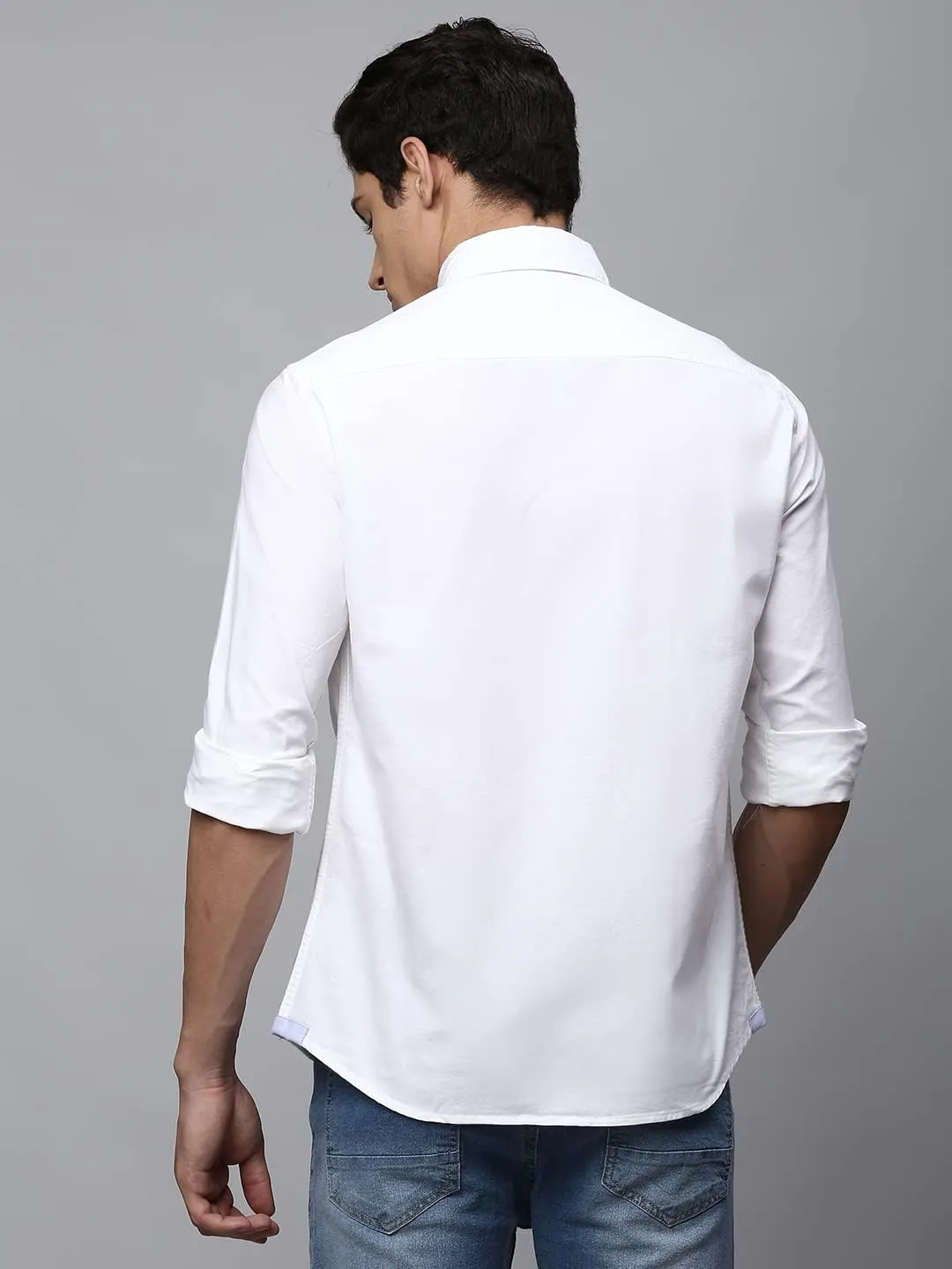 Solid Slim Fit Full Sleeves with Button Down Collar Casual Shirt for Men