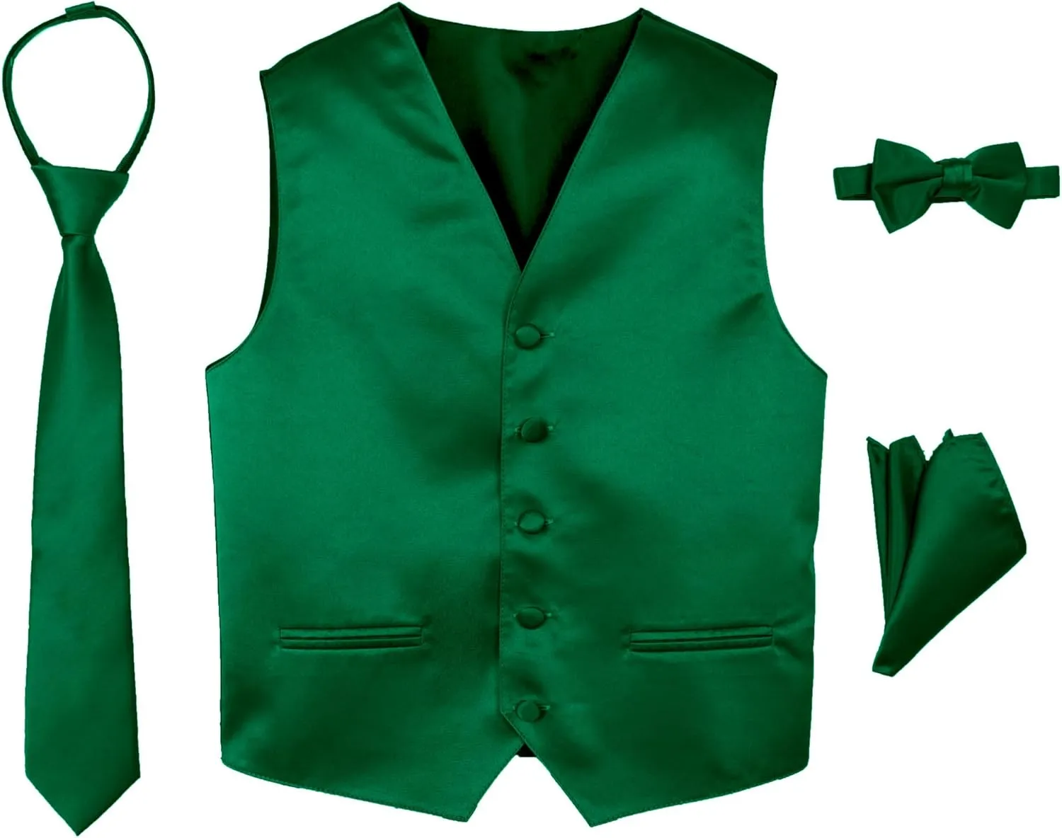 Spring Notion Boys' 4-Piece Satin Tuxedo Vest Set