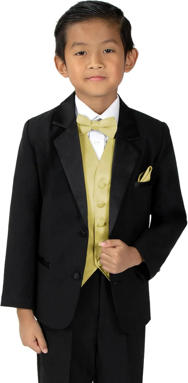 Spring Notion Boys' 4-Piece Satin Tuxedo Vest Set