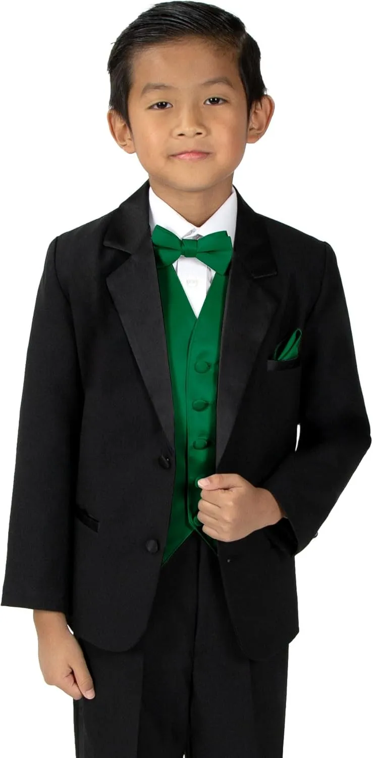 Spring Notion Boys' 4-Piece Satin Tuxedo Vest Set