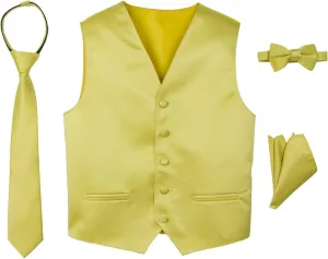 Spring Notion Boys' 4-Piece Satin Tuxedo Vest Set