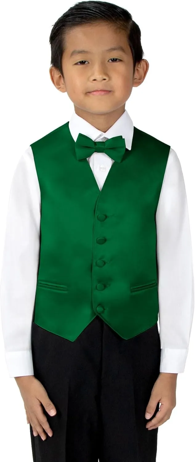 Spring Notion Boys' 4-Piece Satin Tuxedo Vest Set