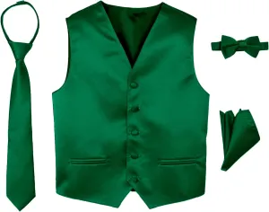 Spring Notion Boys' 4-Piece Satin Tuxedo Vest Set