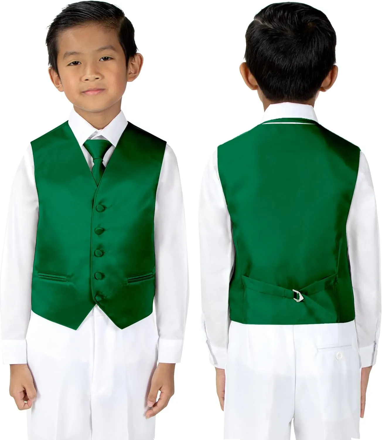 Spring Notion Boys' 4-Piece Satin Tuxedo Vest Set