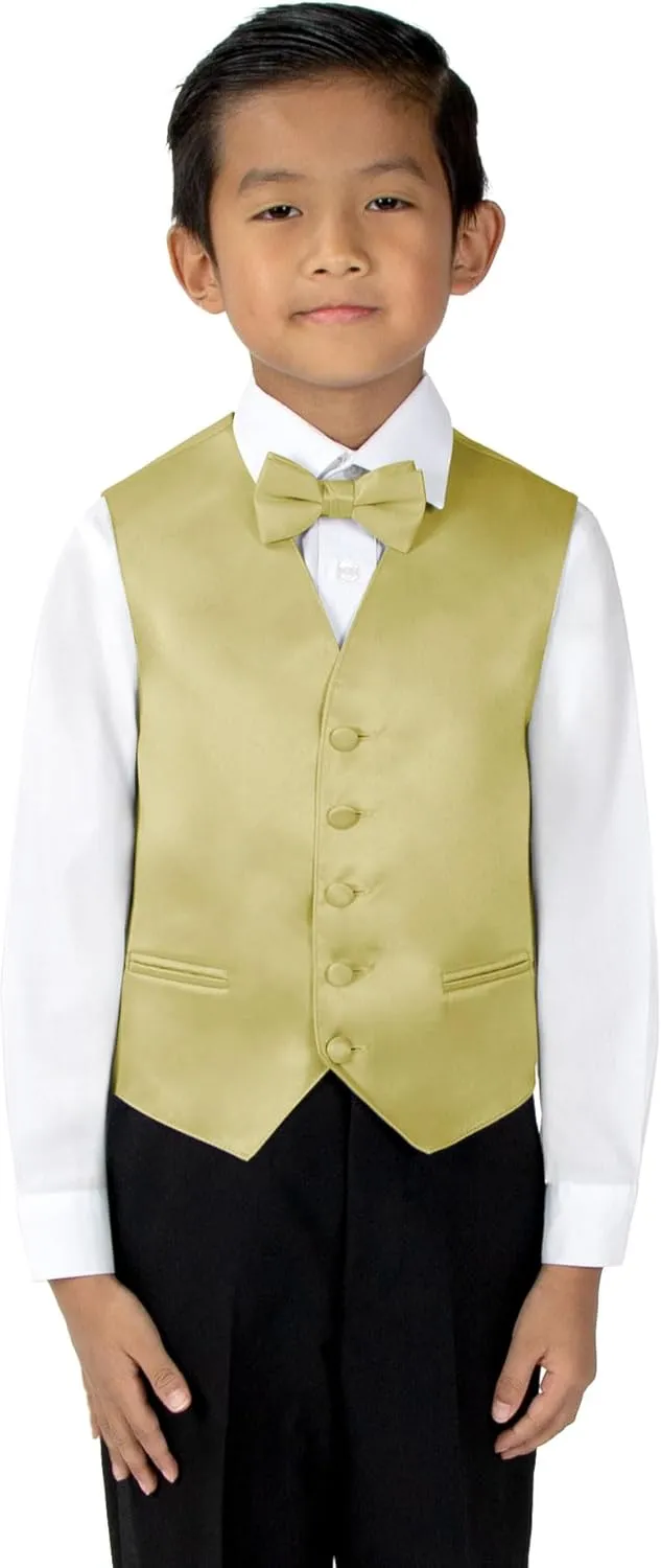 Spring Notion Boys' 4-Piece Satin Tuxedo Vest Set