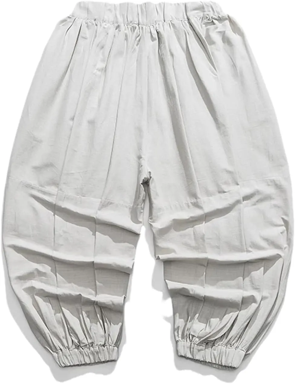 Spring Summer Men Linen Harem Pants Men Breathable Solid Color Wide Leg Pants Male Black gray9 Trousers Streetwear