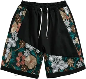 Summer Men Japanese Embroidery Shorts Men Casual Chinese Style Beach Shorts Male Boardshort