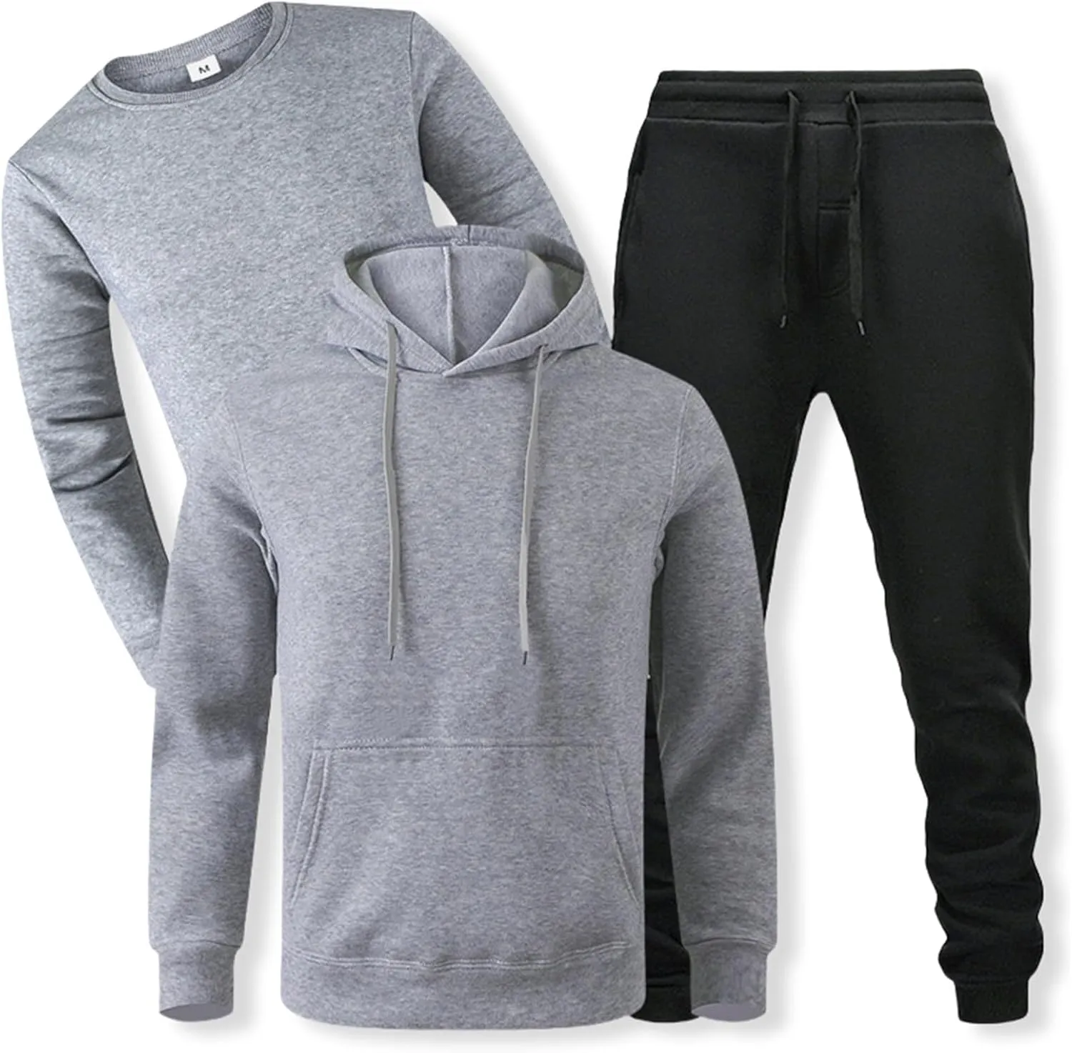 Sweatsuits for Men 3 Piece Heavyweight Fashion Hoodies, Long Sleeve Basic Tops and Jogger Sweatpants Outfits Tracksuits