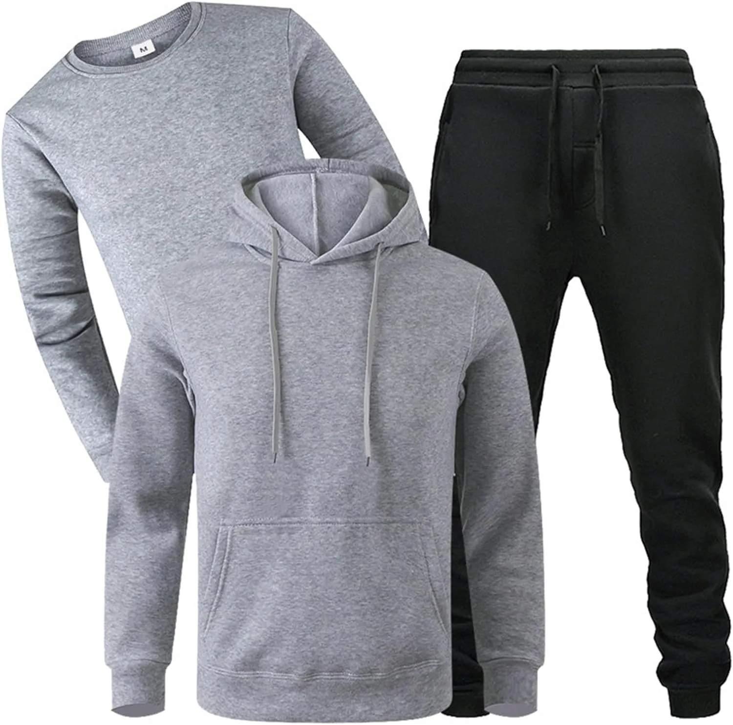 Sweatsuits for Men 3 Piece Heavyweight Fashion Hoodies, Long Sleeve Basic Tops and Jogger Sweatpants Outfits Tracksuits