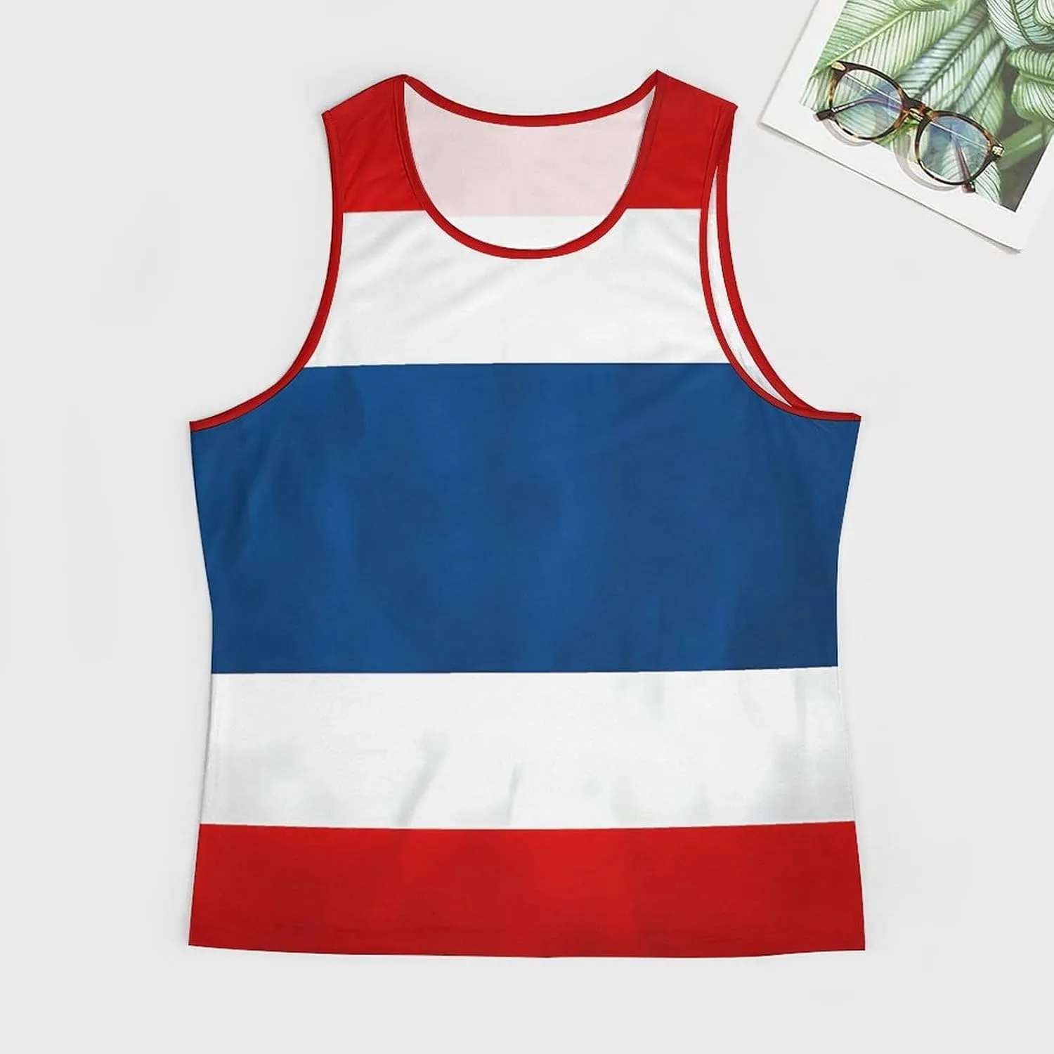 Thailand Grunge Flag Men's Activewear Tank Tops Gym Sleeveless Muscle T Shirts Workout Tees Vest