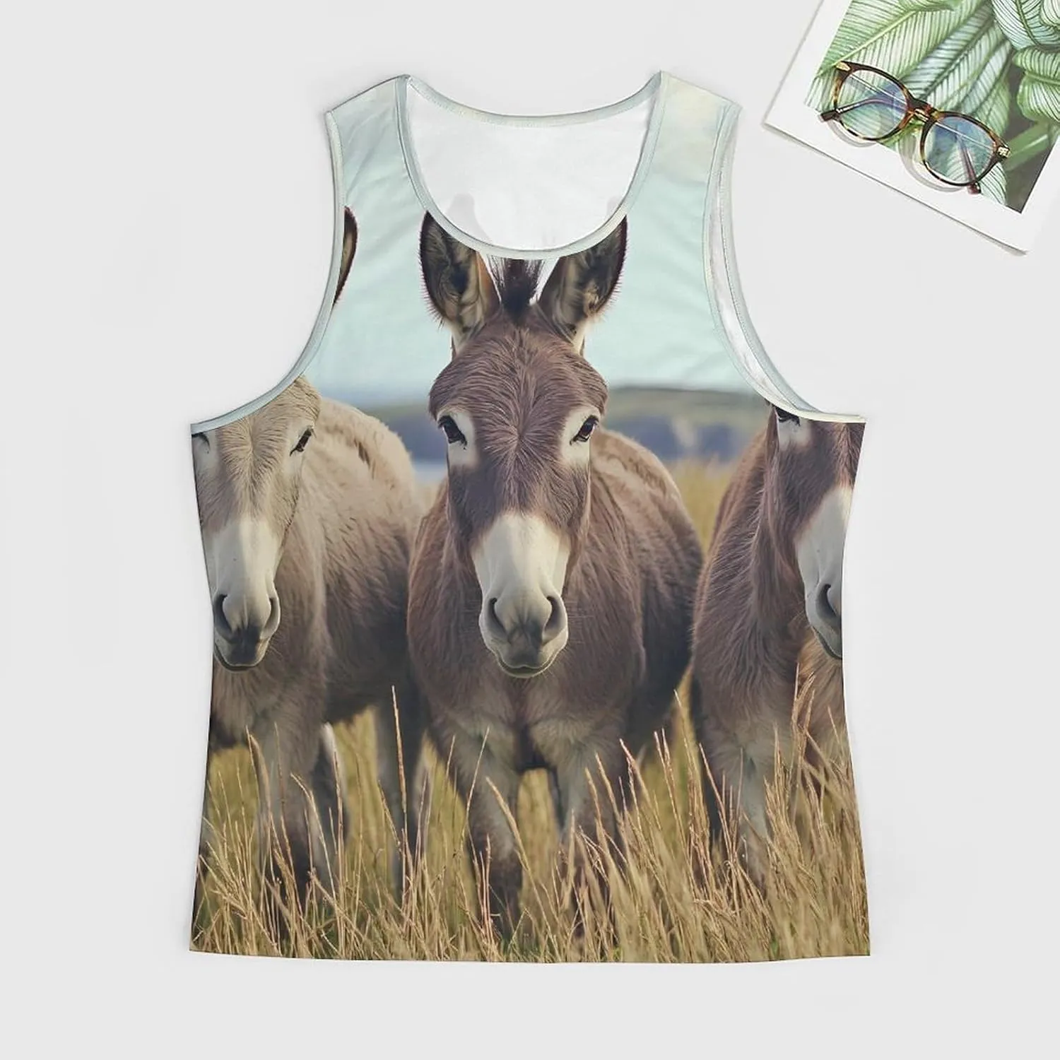Three Donkeys F Men's Activewear Tank Tops Gym Sleeveless Muscle T Shirts Workout Tees Vest