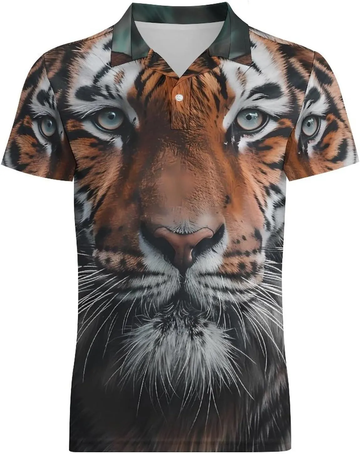 Tiger Classic Polo Shirts for Men Quick Dry Short Sleeve Fit Golf Tees Casual Tops