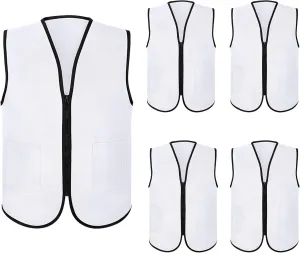 TopTie Supermarket Apron Zipper Vest For Clerk Uniform Vest 5 Packs